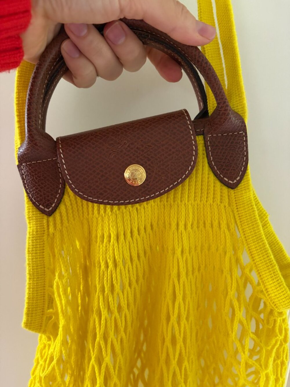 Longchamp Le Pliage Filet Knit Net Bag - like new - Picture 3 of 10
